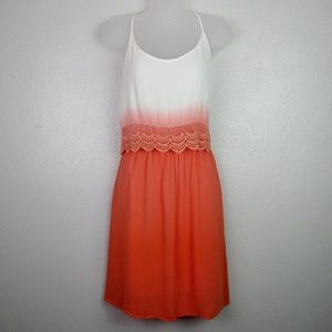 DAYTRIP Dainty Ombre Scalloped Lace Mini Dress